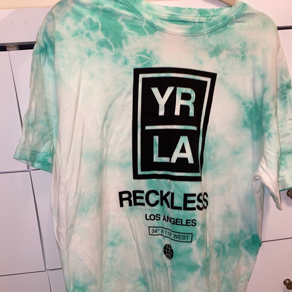 Teal and white Tie-dye t-shirt